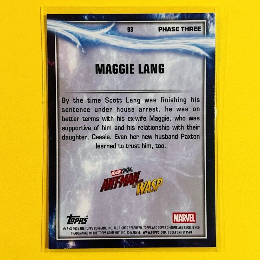 2025 Topps Chrome Marvel Studios Maggie Lang #93 Ant-Man and The‎ Wasp